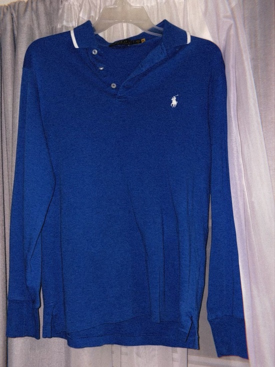 Ralph Lauren Sweaters - Men’s Long Sleeve Blue Sweater with Contrast Trim